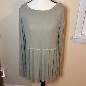 American Eagle outfitters NWT tan/taupe long sleeve Flowy babydoll blouse S